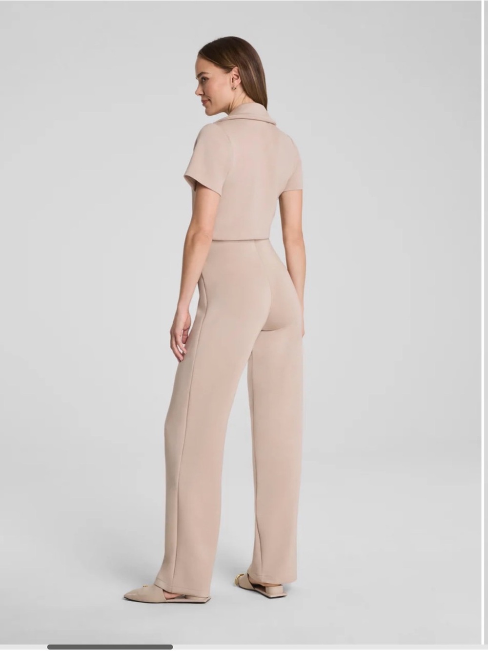 SPANX Collared Tie-Waist Jumpsuit S Tall NWT - Picture 2 of 4